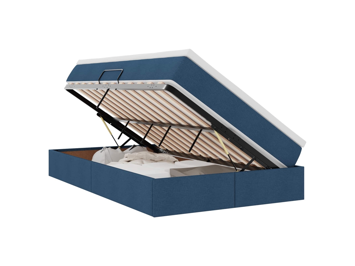 Cama com Arrumação e Colchão Azul Poliéster MAISON EXCLUSIVE (120x200 cm)