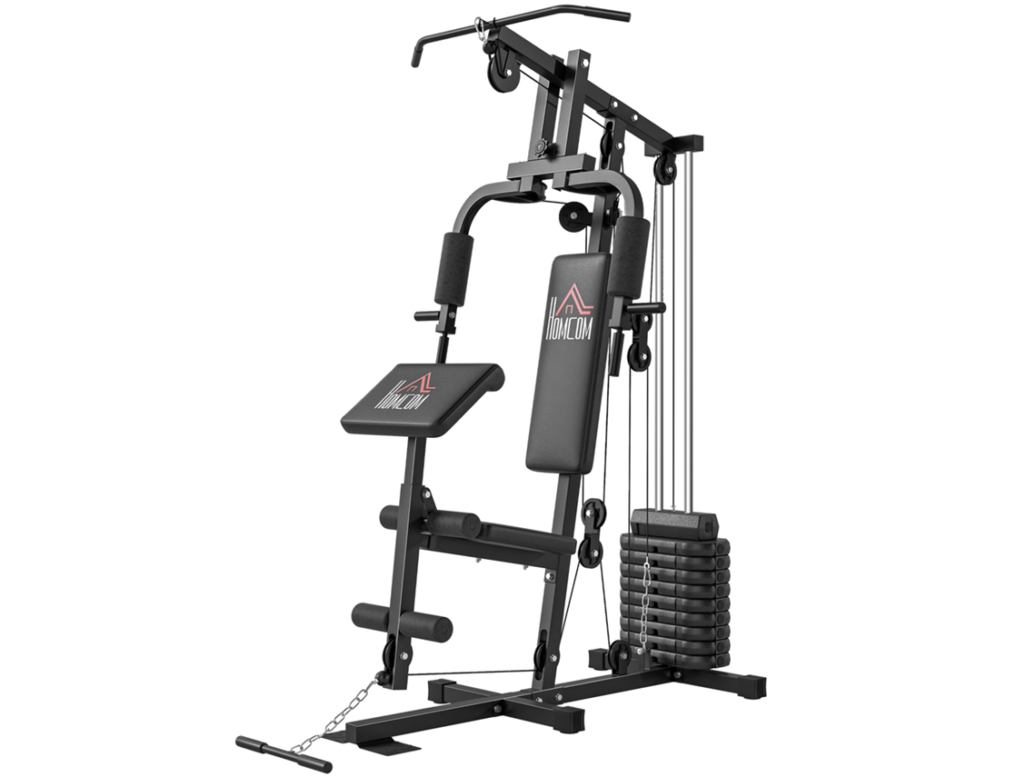 Máquina de musculação S/MARCA 45 kg, 135x103x210 cm, com polia peitoral, prensa de pernas, ajustável