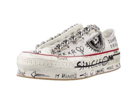 Sapatos De Mulher Nan-ku Tecido Branco (37)