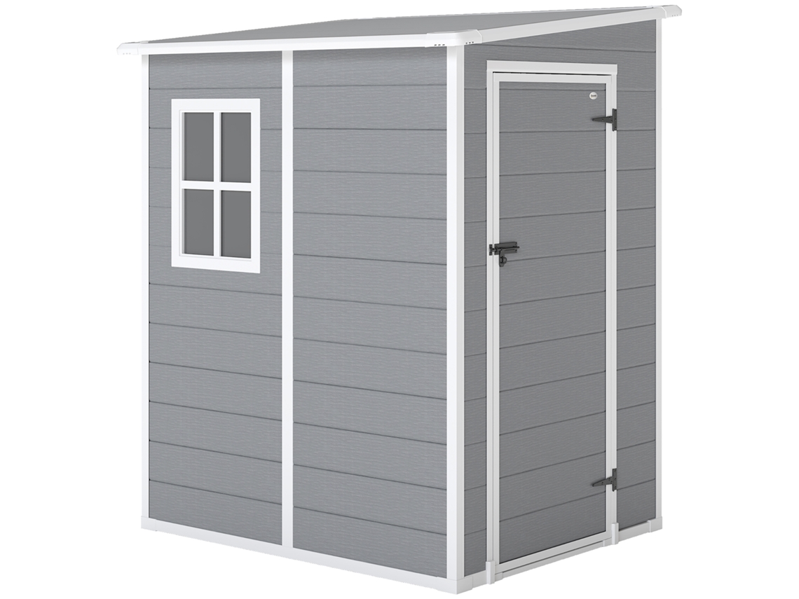 Casinha De Jardim Com Janela E Porta Dupla, Em Pp E Alumínio, 122x149x192 Cm, Cinza