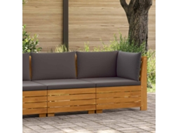 Vidaxl Conjunto De Lounge De Jardim Com Almofada 2 Peça Castanho