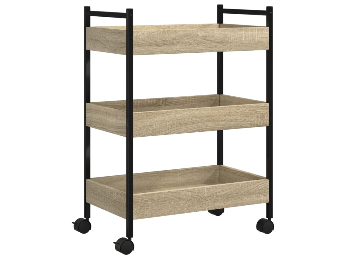 Kitchen Trolley, Kitchen Trolleys Vidaxl Marrom Madeira Processada (n/a)