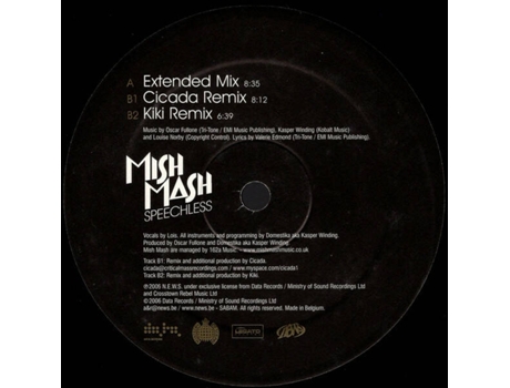 Vinil Speechless, Mish Mash Legato Records