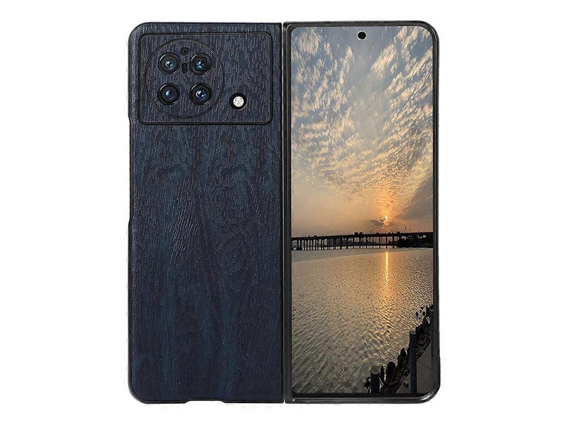 Capa De Celular De Pu Com Textura De Madeira E Furo Preciso Para Vivo X Fold