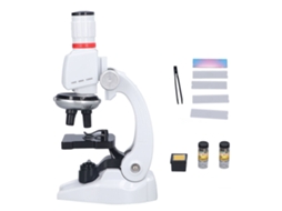 Kit De Microscópio Para Crianças 1200x Com Led E Lâminas Brinquedo Educativo Científico (branco)