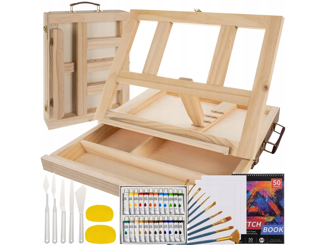 Caixa de Pintura Cavalete e Armazenamento Madeira NORTHIX