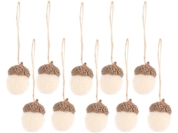 Conjunto De 20 Pingentes De Feltro Em Formato De Borla E Pinha Para Decoração De Natal.