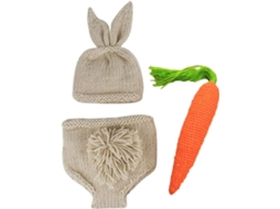 Conjunto De 3 Peças Para Fotografia De Bebês Em Lã Tricotada, Incluindo Roupinha E Gorro Para Recém-nascido.
