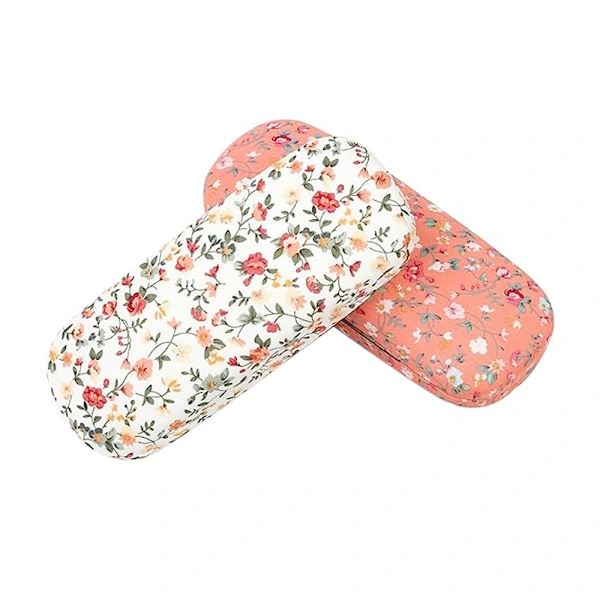 Conjunto de 2 Estojos Rígidos Portáteis para Óculos com Lentes em Tecido Floral AQUAFORGE