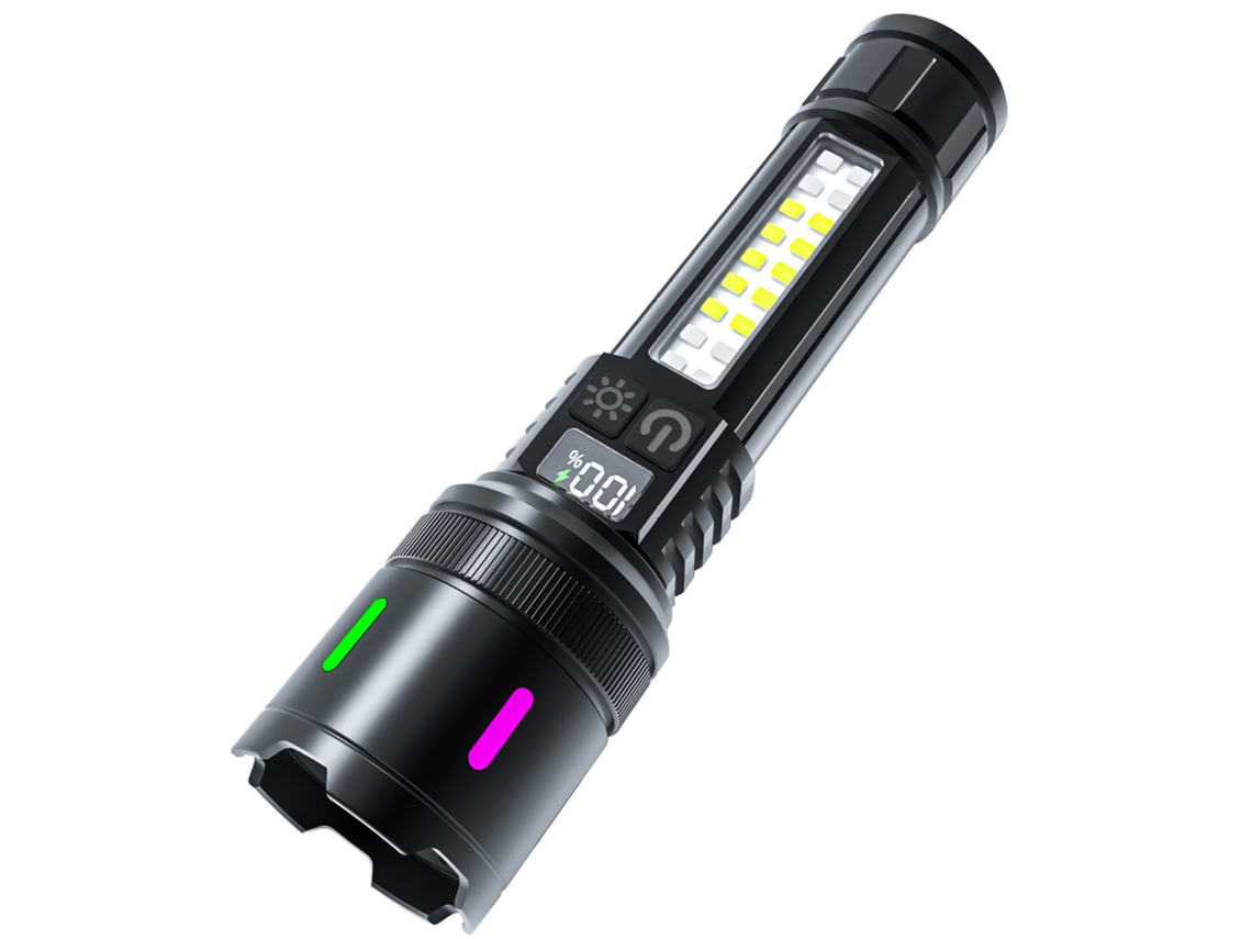 Lanterna Led Recarregável De 6 Polegadas Com 12 Horas De Autonomia, Usb-c E Luz Vermelha (preta)