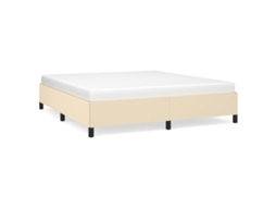Bed Frame, Bed Frames Vidaxl Creme Tecido (180 X 200 Cm)
