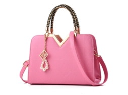 Bolsa Transversal Feminina de Couro Pu Grande Capacidade Elegante com Pingente para Trabalho Encontro