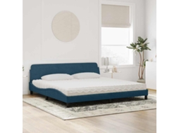 Vidaxl Cama Com Colchão Dover 200x200 Cm Veludo Azul