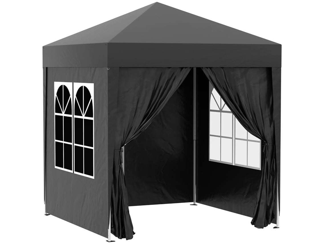 Gazebo de Jardim Dobrável para Exterior, Altura Ajustável, Proteção Uv, 2 X 2 M, Preto ORBITRA COMMERCE
