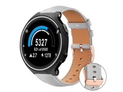 Bracelete para Garmin Forerunner 220 / 735 / 735xt / 230 / 235 couro vegano preto com estampa de tubarão e fivela dourada XIAOMOYU