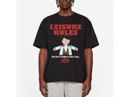 Rockinstone Ferris Bueller's Day Off Leisure Rules Black Adult T-shirt Size:l
