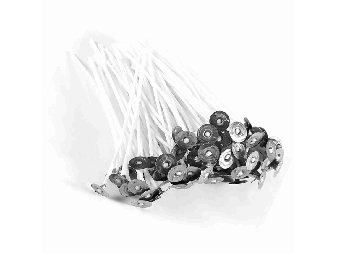 100 Mechas de Vela Pré cerçadas de Algodão Natural (10cm) | S/MARCA