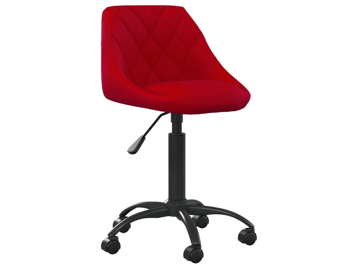 Vidaxl Cadeira De Escritório Veludo Vermelho Tinto