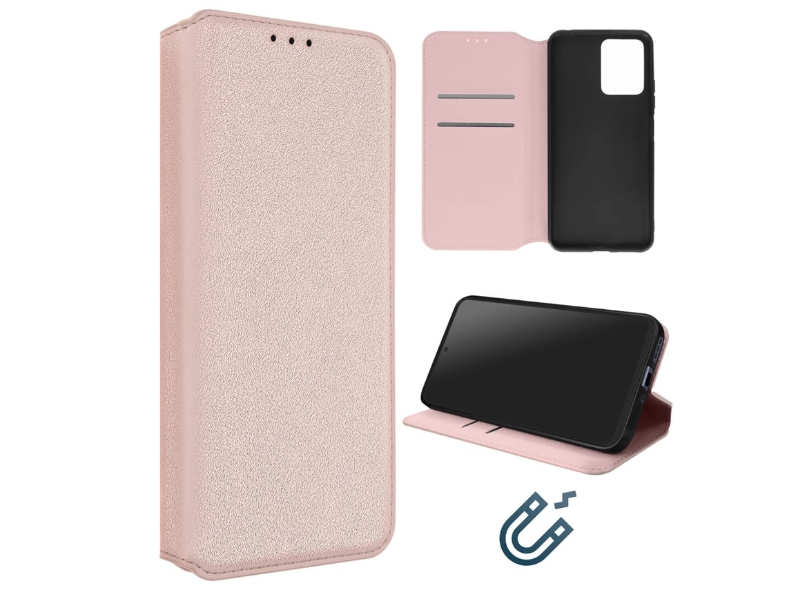 Capa Para Xiaomi Poco X5 Pro Note 12 Pro Pele Magnética Rosa