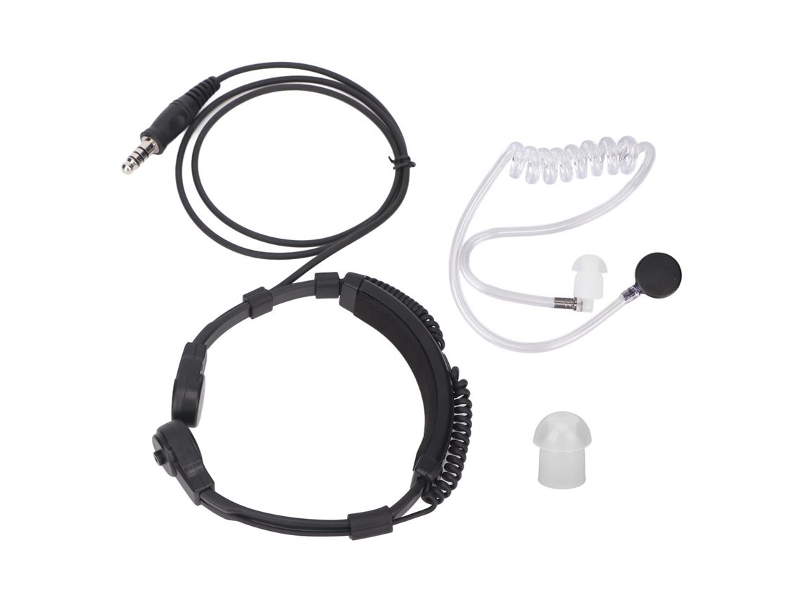Microfone De Garganta Headset Com Tubo Acústico Retrátil Para Baofeng Kenwood Yaesu Motorola