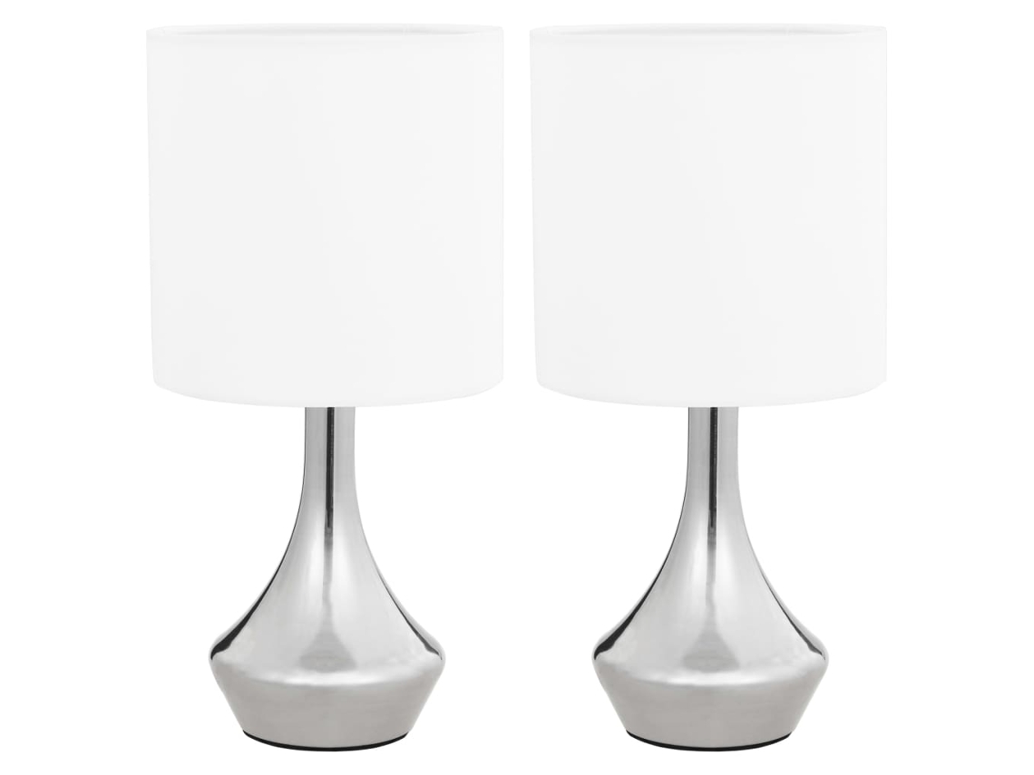 vidaXL Candeeiros de secretária ativados por toque 2 pcs branco E14