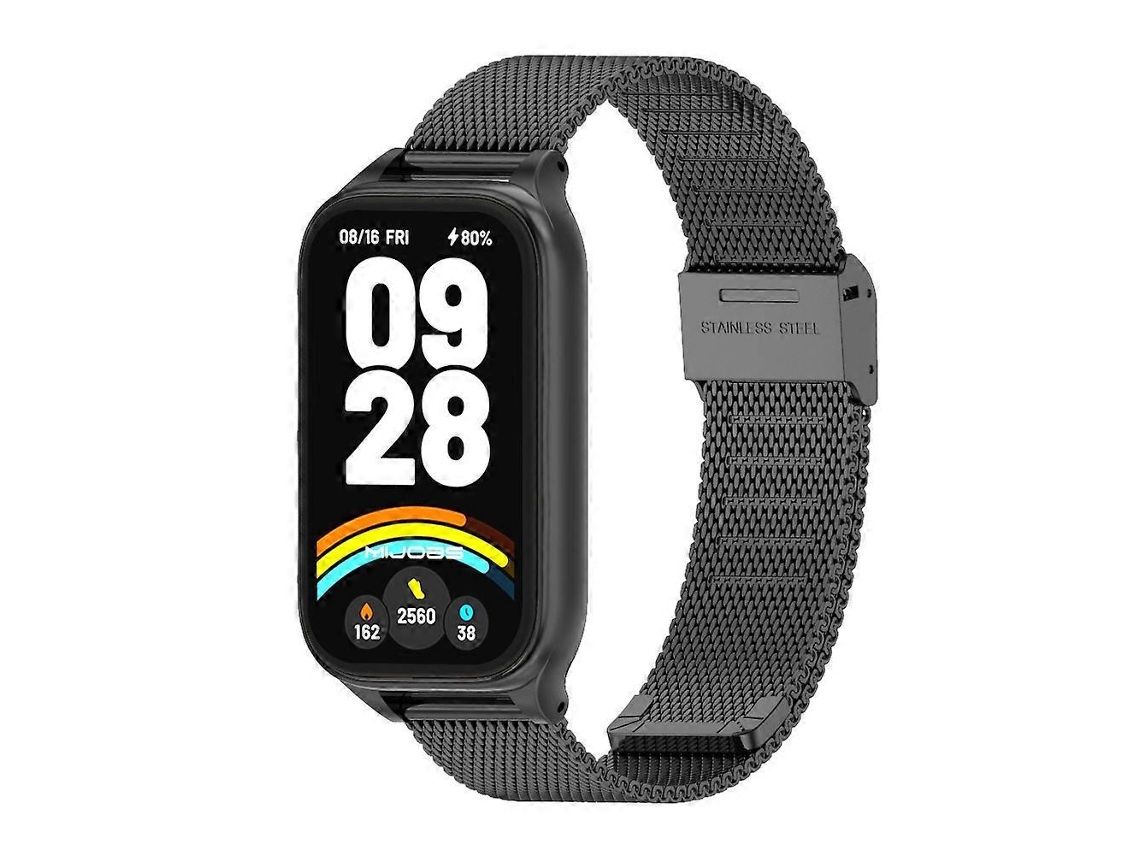 Pulseira Mijobs Com Fivela Milan E Revestimento Metálico Para Xiaomi Smart Band 9 Active / Redmi Band 3