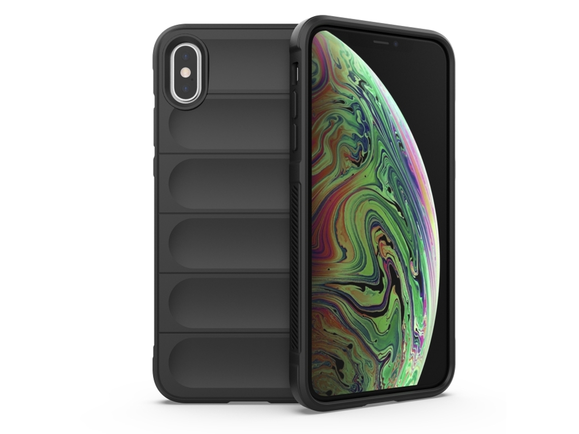 Capa Halinuia Para Iphone X/xs Magic Shield Tpu Preto (proteção Integral, Interior Em Flanela)