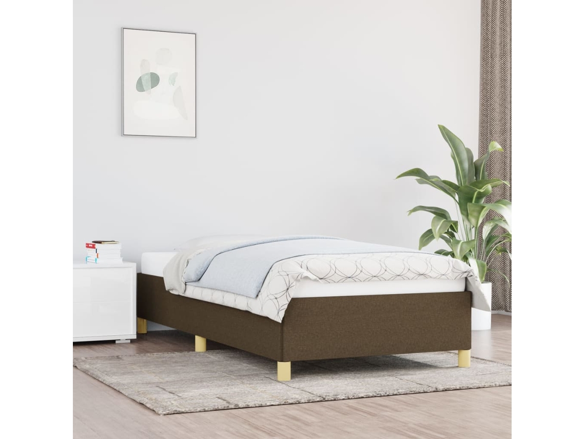 Vidaxl Estrutura De Cama Sem Colchão 100x200 Cm Tecido Castanho-escuro