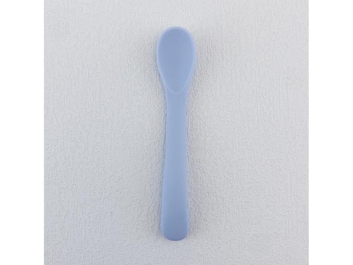Colher de Silicone com Cabo Longo, Livre de Bpa, Ideal para Alimentação Infantil. MDUG (azul Celeste)