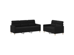 Sofa Set, Sofa Sets Vidaxl Preto Tecido (n/a)