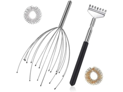 Kit De Massagem Cabeça E Costas Com 20 Dedos, Massager Cabeça E Raspador Costas, Estimula Circulação