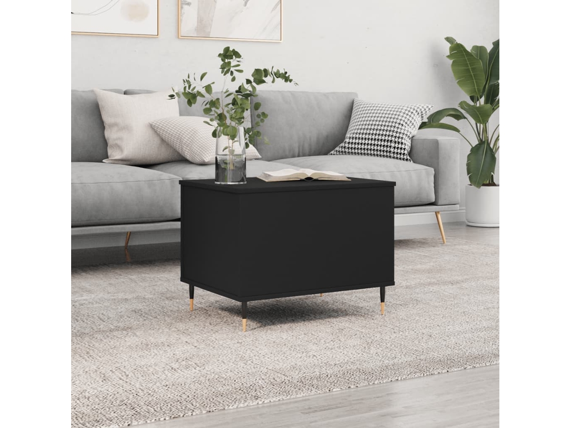Vidaxl Mesa De Centro 60x44,5x45 Cm Derivados De Madeira Preto