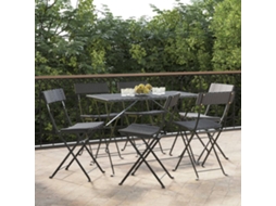 Cadeiras De Bistrô Dobráveis 6 Pcs Vime Pe E Aço Preto Dkd Home Decor