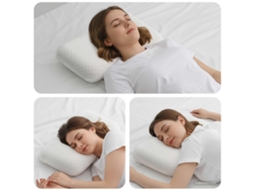 Travesseiro para Dormir, Branco Liso, 50 X 30 X 10 Cm, Espuma Viscoelástica AQUAFORGE