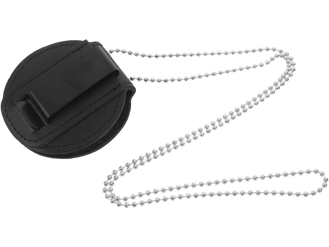 Porta-crachá Redondo Com Clipe Resistente E Janela Transparente, Ideal Para Profissionais De Segurança.