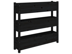 Planter, Planters Vidaxl Preto Madeira De Pinho (112 X 25 X 104.5 Cm)