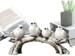 Escultura de P Ssaro Estatueta Colecion Vel Decora o Interiores para Sala Estar Estante Ou Mesa Jantar com Galho Natural VAYOTOY