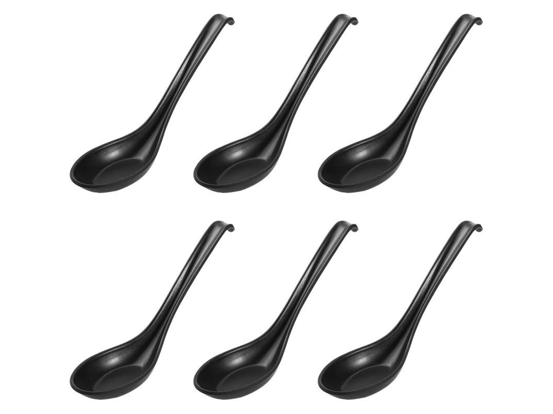 Colheres De Sopa Japonesas De Melamina, 6 Peças, Estilo Criativo, Para Arroz, Cozinha E Atividades Ao Ar Livre