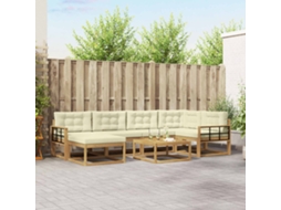 Vidaxl Conjunto De Sofás Para Exterior 7 Unid. Branco E Creme