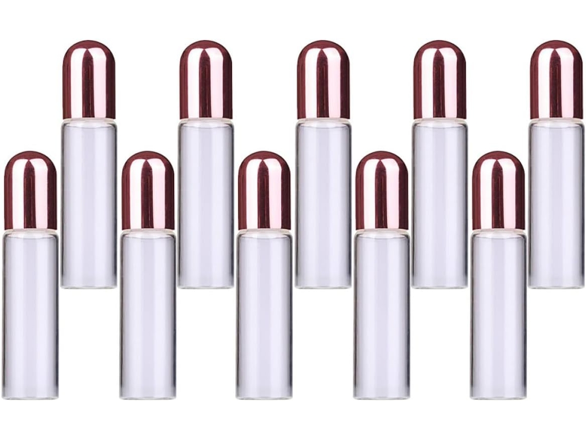 Conjunto De 10 Frascos De Vidro De 2ml Para Óleos Essenciais, Com Aplicador Roll-on Fácil De Usar.
