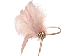 Elegante Tiara Feminina Estilo Vintage Com Penas, Em Liga De Zinco E Zircônia.