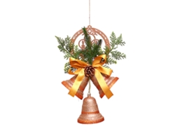 Decoração De Natal Laxiscreed Com Sino Dourado, Guirlanda E Enfeite De Parede Ou Porta