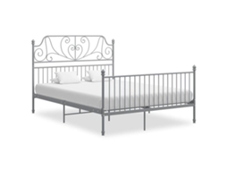 Vidaxl Estrutura De Cama Metal 160x200 Cm Cinzento