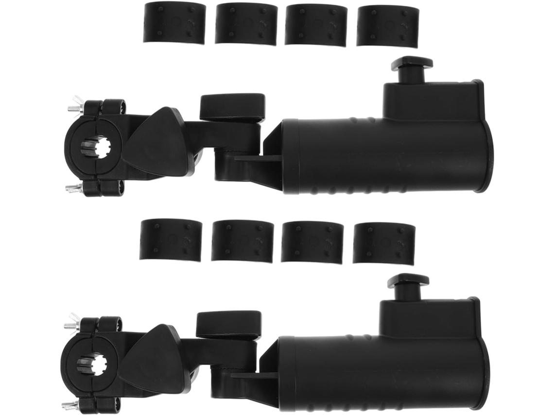 Suporte Para Guarda-chuva De 2 Peças Para Carrinho De Golfe, Plástico Preto, Resistente Às Intempéries.