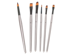 6pcs Pincéis De Pintura Multifuncional De Nylon E Alumínio Para Pintura A Óleo E Acrílico Materiais De Arte