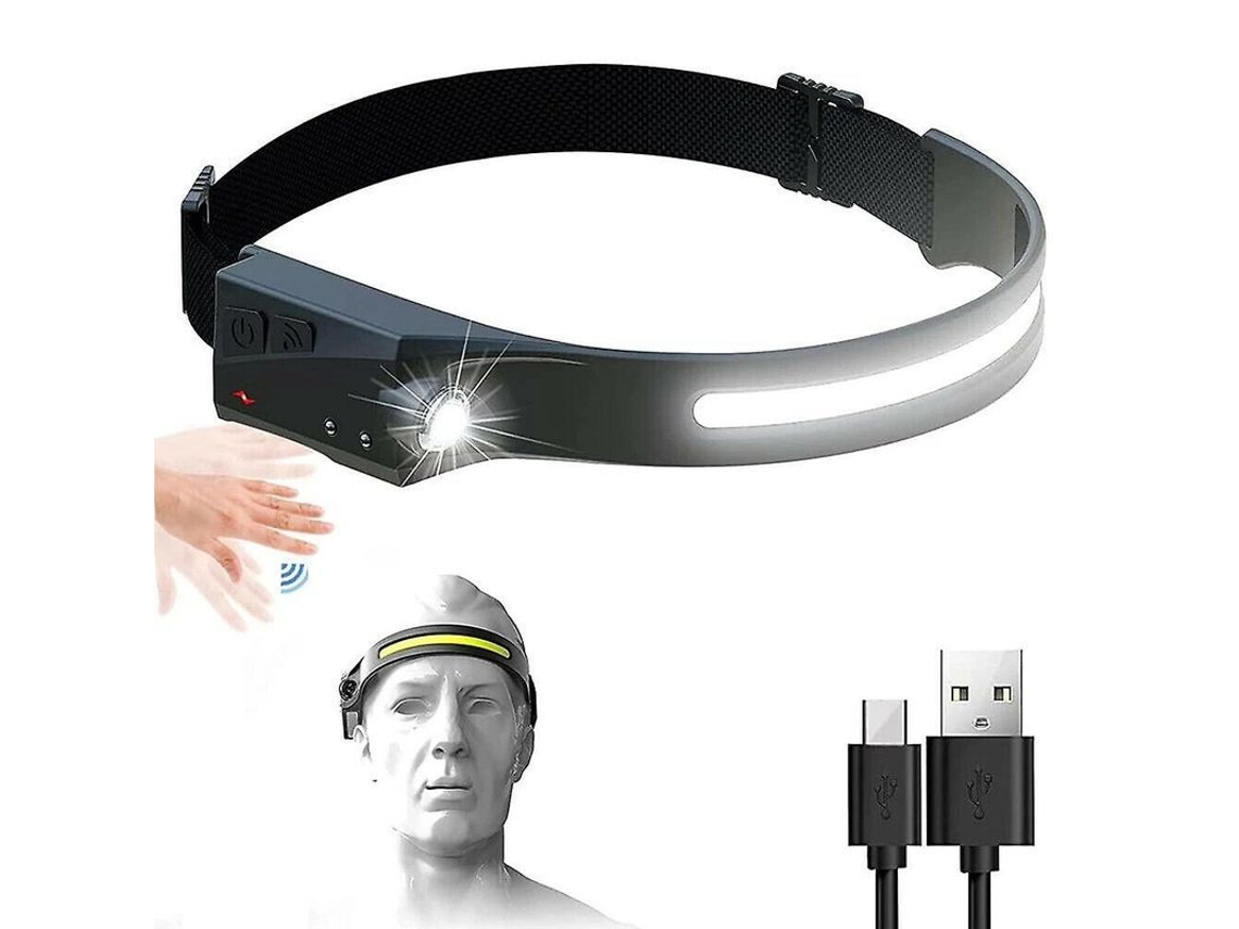 Lanterna Frontal Led Cob Xpe Recarregável Usb 500lm Ipx4 Bateria De Lítio 1200mah 10w 1 Peça