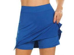 Saia Ativa Anti-atrito Com Bolso Lateral Para Telefone E Carteira - Ideal Para Yoga, Aeróbica E Dança Azul Royal