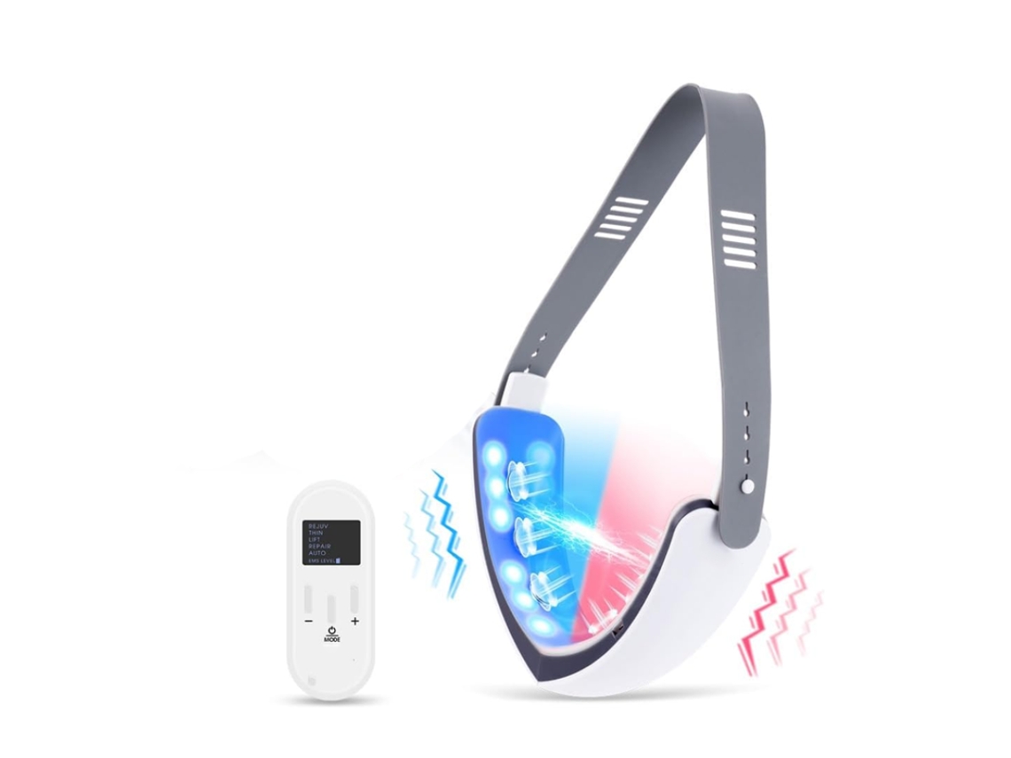 Dispositivo de lifting facial com controle remoto inteligente para queixo duplo, branco
