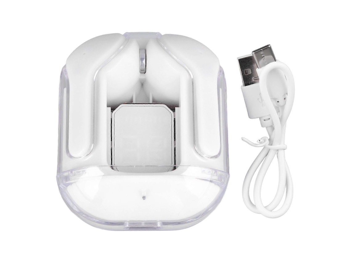 Fones De Ouvido Bluetooth Sem Fio Com Cancelamento De Ruído, Display Digital, Recarregável, Branco Ly Ebike