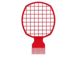 Pente Afro Para Cabelos Cacheados Forma De Rede Ferramenta De Cabeleireiro Material Abs Resistente À Alta Temperatura Vermelho